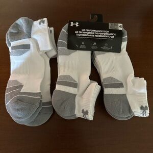 Under Armour White and Gray Athletic Socks